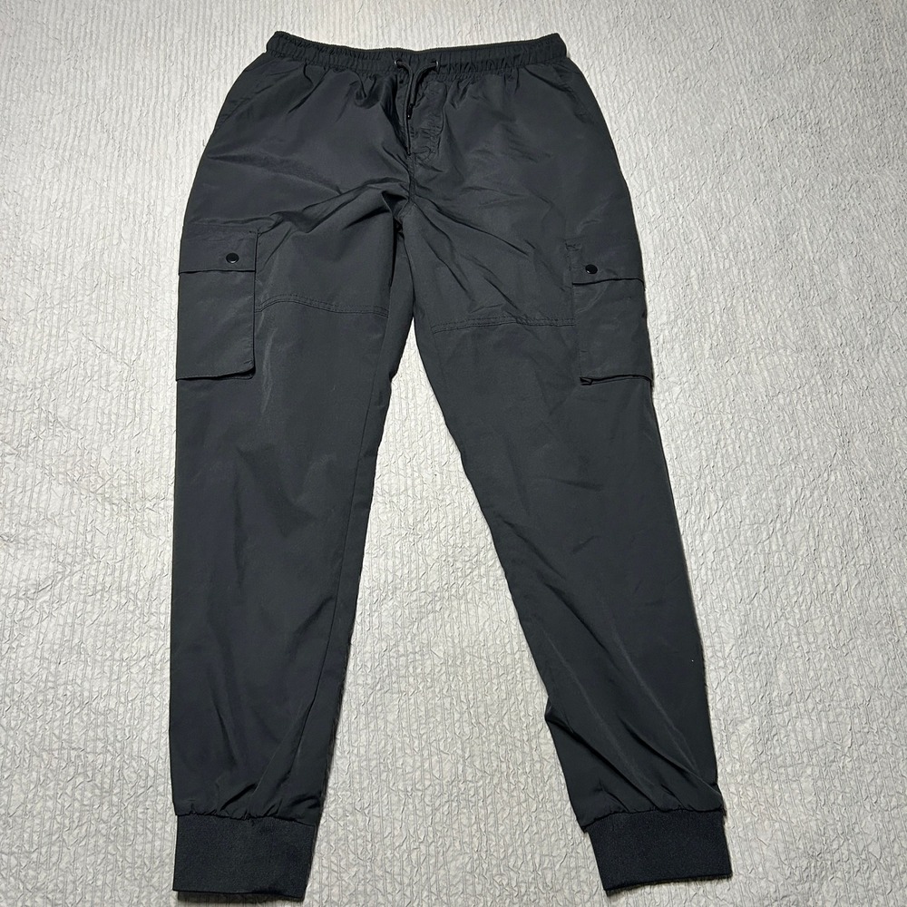 Southpole Mens Cargo Jogger Pants Black XL Elastic Waist Drawstring Streetwear